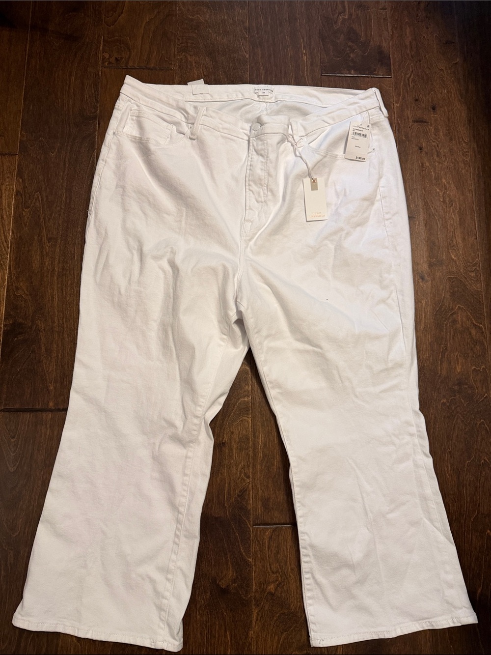 Good American Plus size White Wide-Leg Jeans